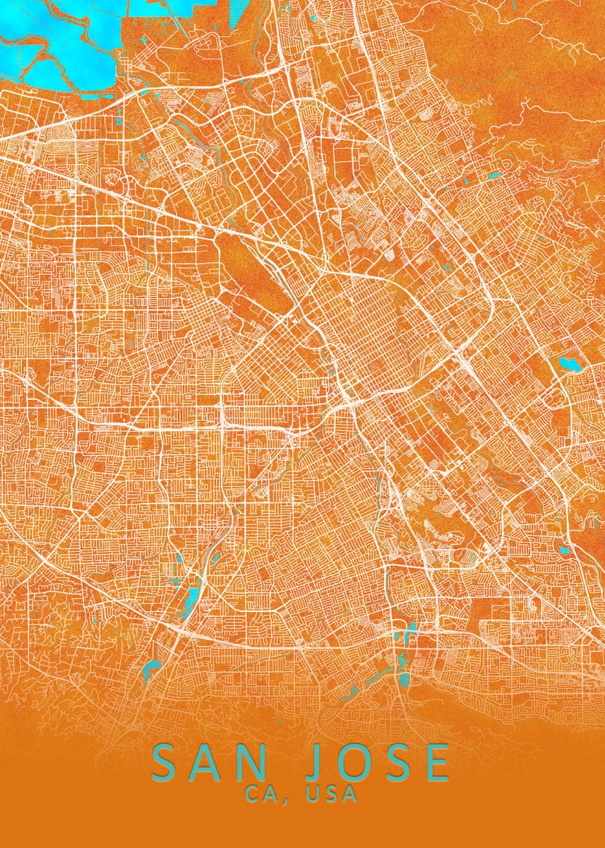 San Jose CA USA City Map Poster By City Map Art Prints Displate 641beb74f18f53ce5b76dcb6f9ff6c1d 0083500f90f4a2b33123b58a90c07a91