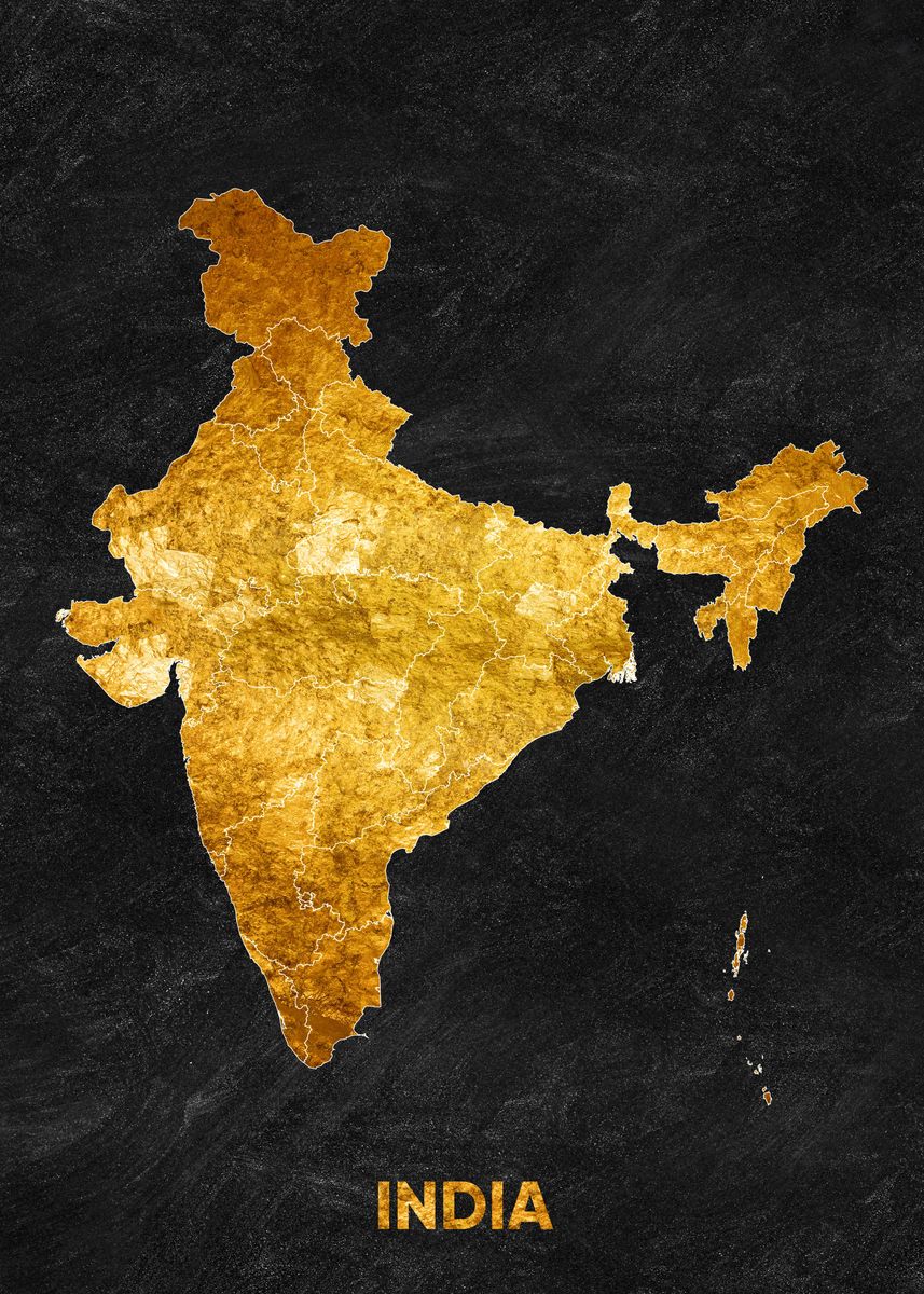 'india Map' Poster By Splashdesign 