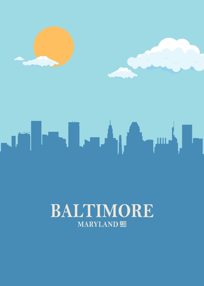 'Baltimore City Skyline' Poster by Ahmad Nusyirwan Displate