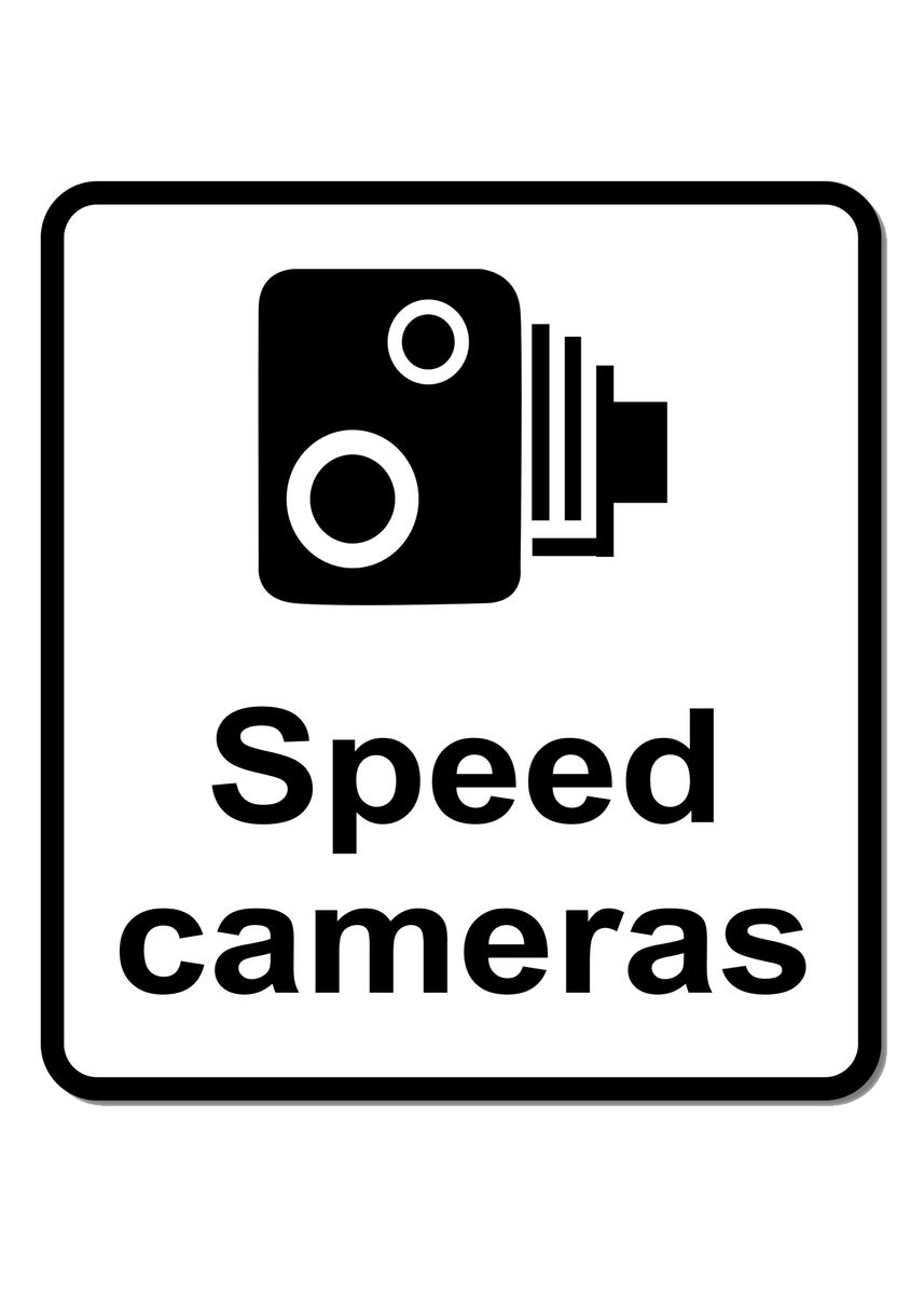 'Speed Cameras Sign' Poster, picture, metal print, paint by HomeStead ...