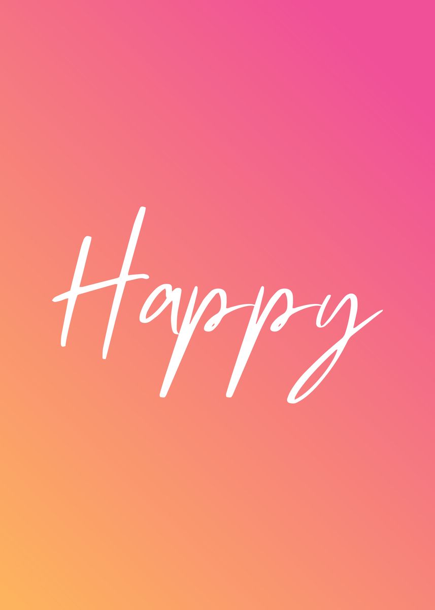 'Happy' Poster, picture, metal print, paint by dkDesign | Displate