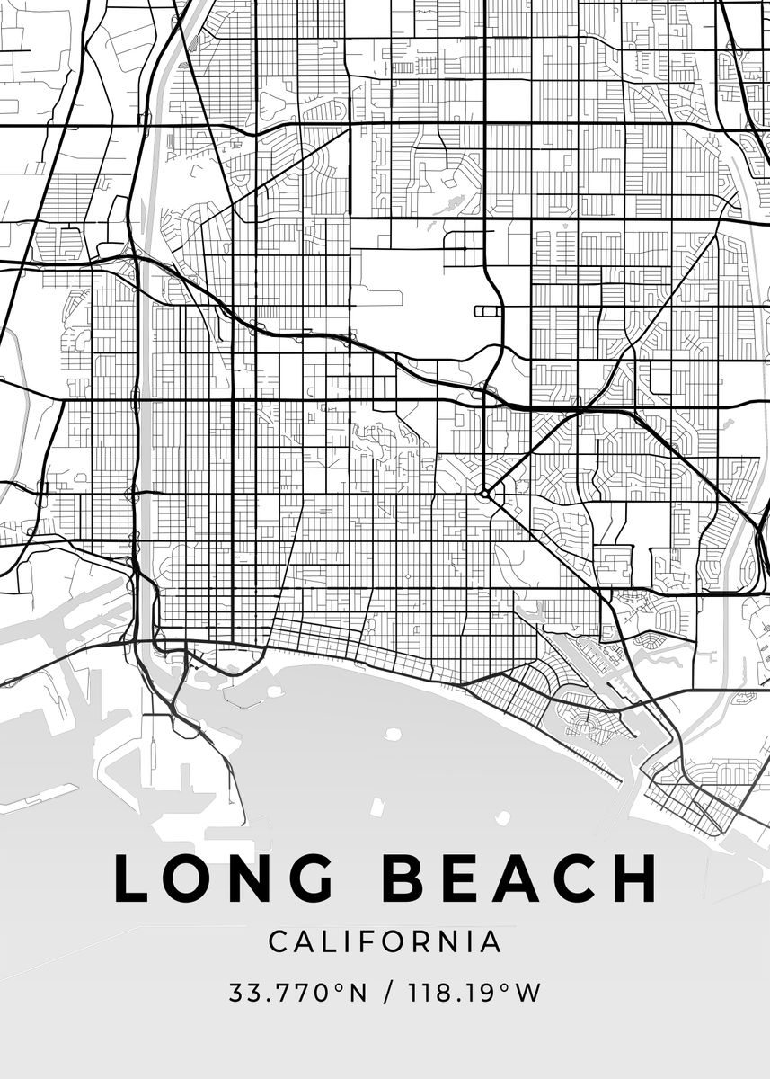'Long Beach California' Poster, picture, metal print, paint by ...
