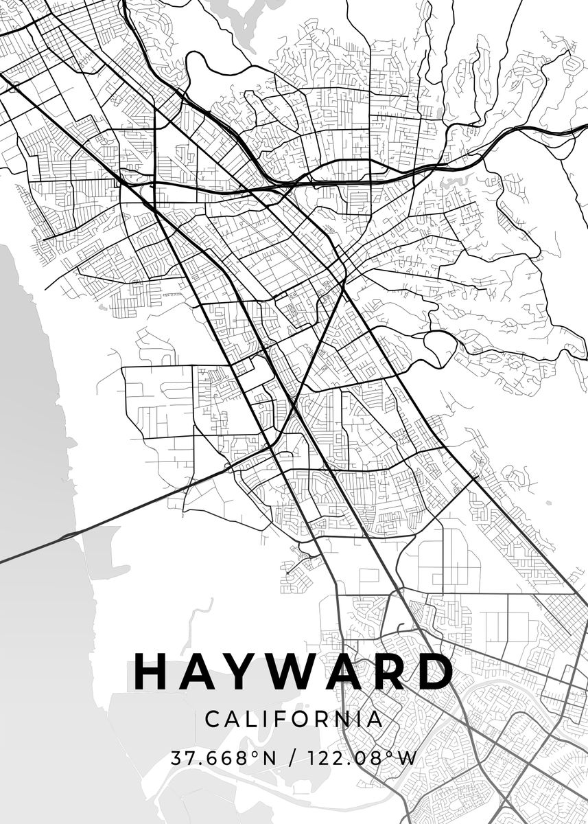 'Hayward California' Poster, picture, metal print, paint by Conceptual ...
