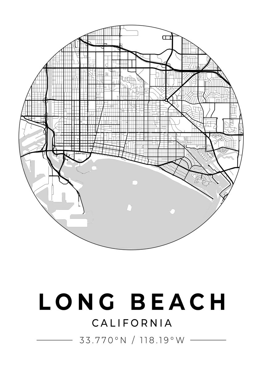 'Long Beach California' Poster, picture, metal print, paint by ...