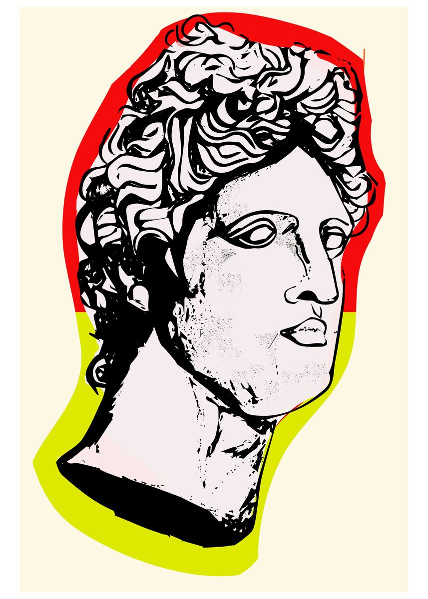 'Greek god Apollo head art' Poster by KARTICK DUTTA | Displate