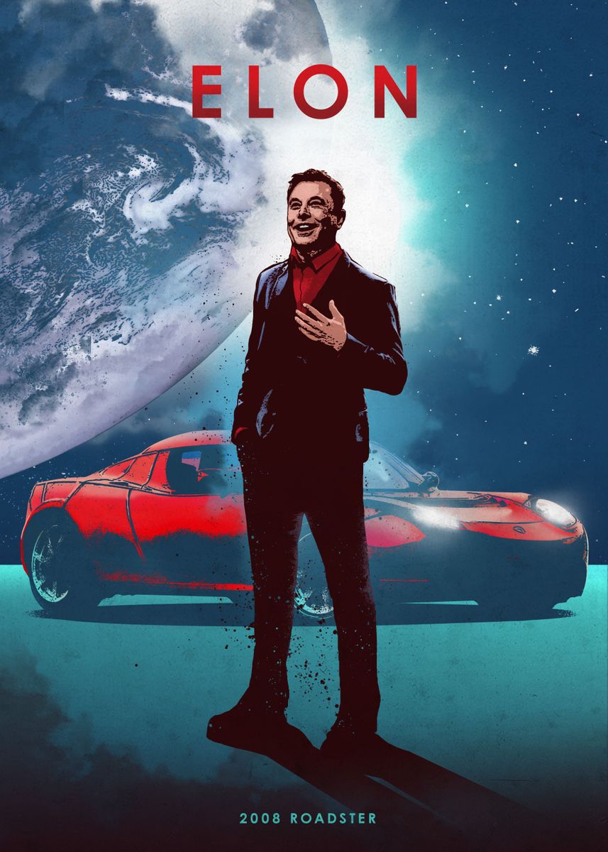 'Elon' Poster, picture, metal print, paint by Eden Design | Displate