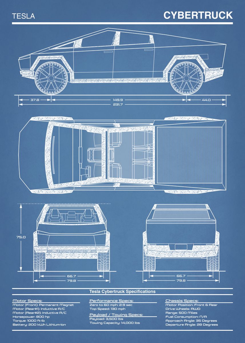 2024 Tesla Cybertruck Dimensions Billye Marillin