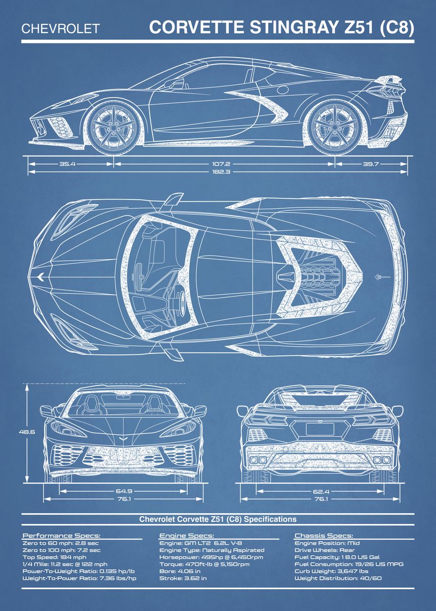 Шевроле корвет чертеж