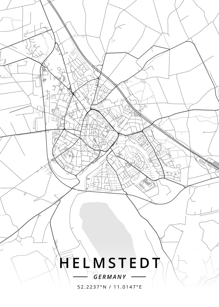 &lsquo;Helmstedt Germany&rsquo; Poster, picture, metal print, paint by Designer Map