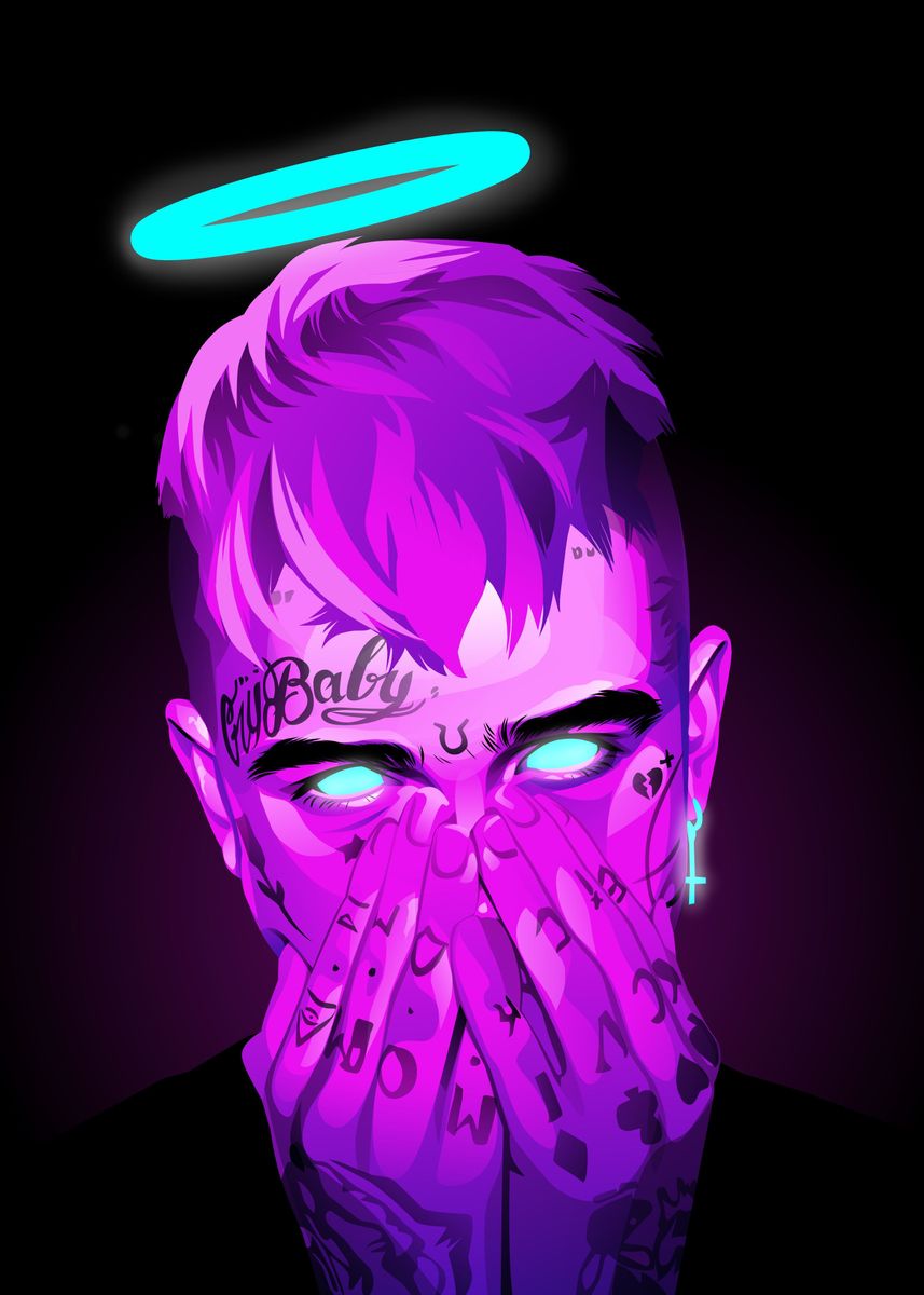 'Lil Peep neon' Poster by Mousely Mousely | Displate