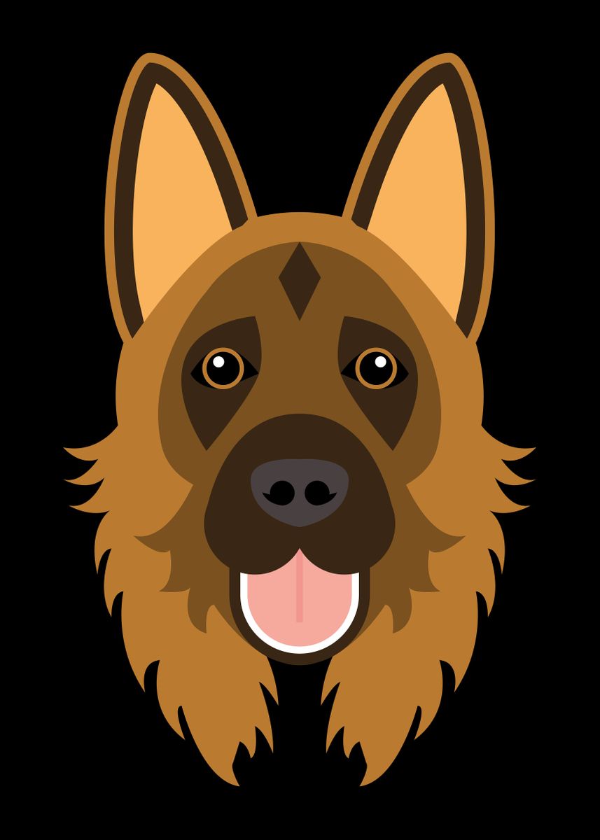 'German Shepherd dog face' Poster by ShirtBricks | Displate