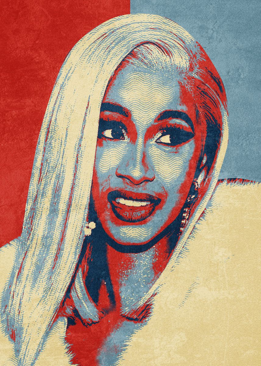 'Cardi b' Poster, picture, metal print, paint by Izmo Scribbles | Displate