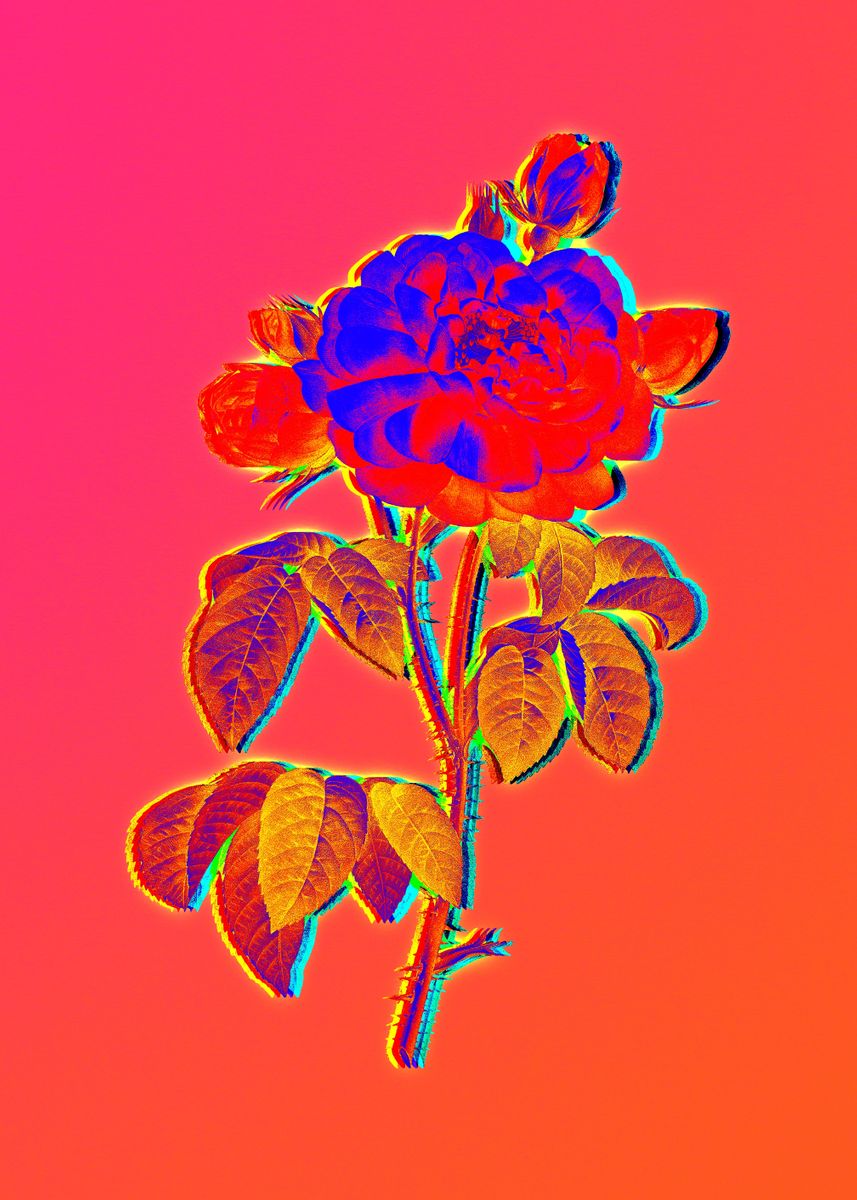 Neon Rose Painting