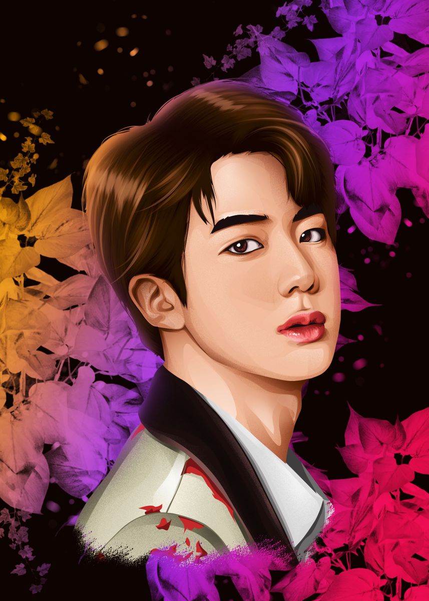 'BTS Jin' Poster, picture, metal print, paint by Benzon | Displate