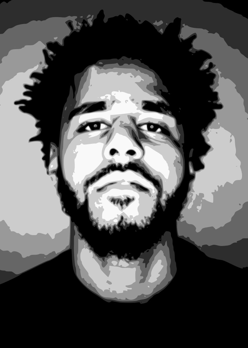 'J Cole' Poster, picture, metal print, paint by Josh B | Displate