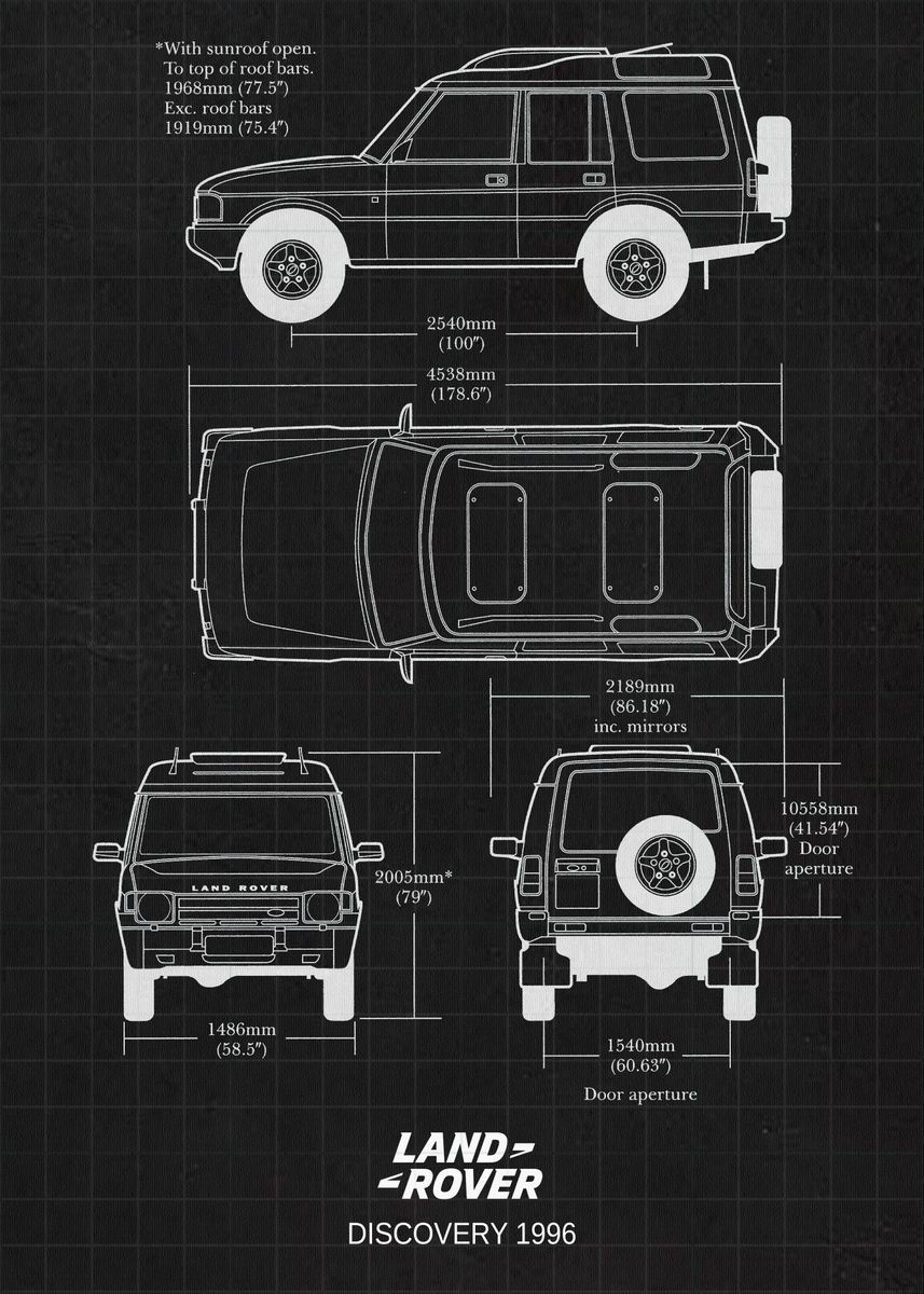 'Land Rover Discovery 1996' Poster, picture, metal print, paint by ...