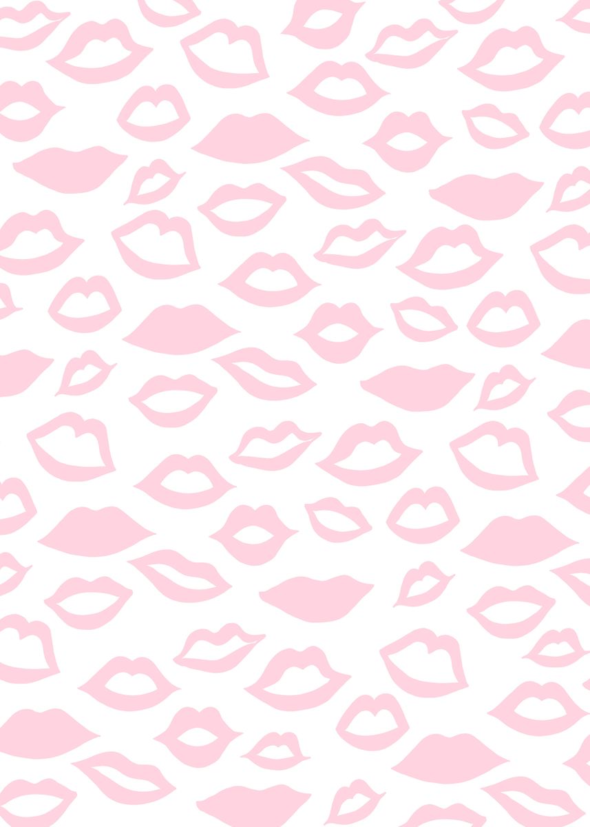 'Blush Pink Lips Pattern 1' Poster, picture, metal print, paint by ...