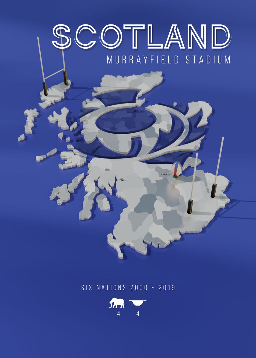 'Scotland Rugby Six Nations' Poster by Lewis Gaston Displate