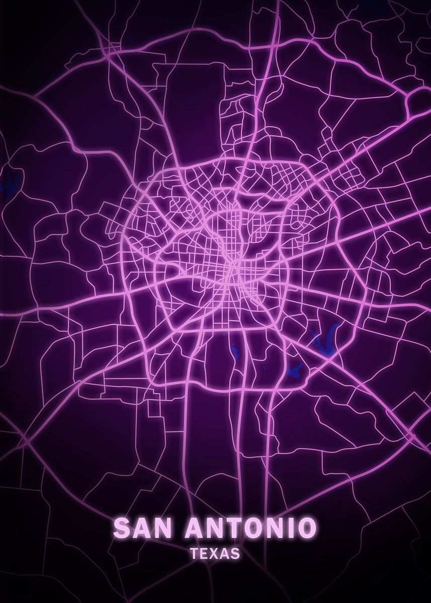 'SAN ANTONIO CITY MAP' Poster by vector heroes Displate
