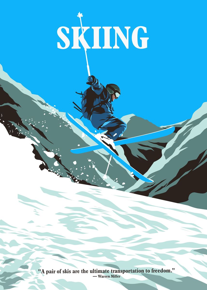 'SKIING' Poster by Mousely Mousely | Displate