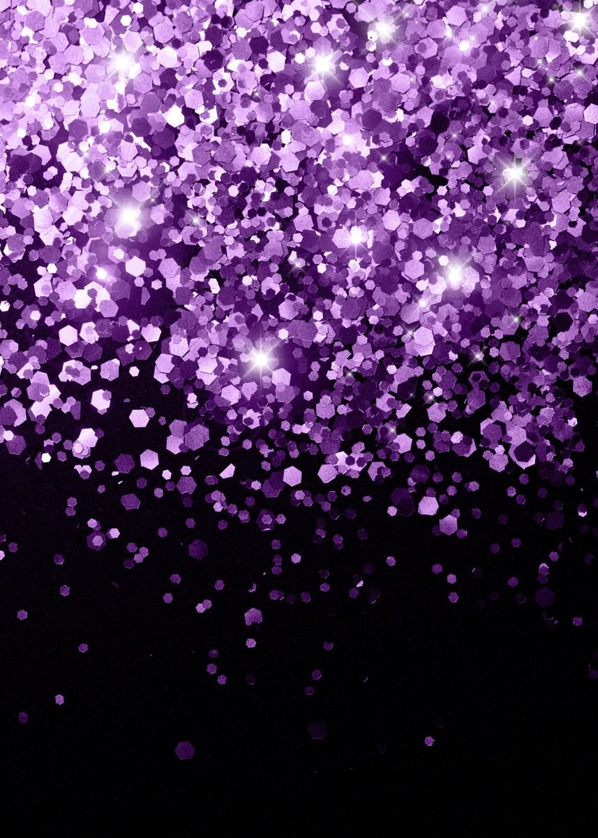 'Purple Black Glitter 1' Poster, picture, metal print, paint by Anita's ...