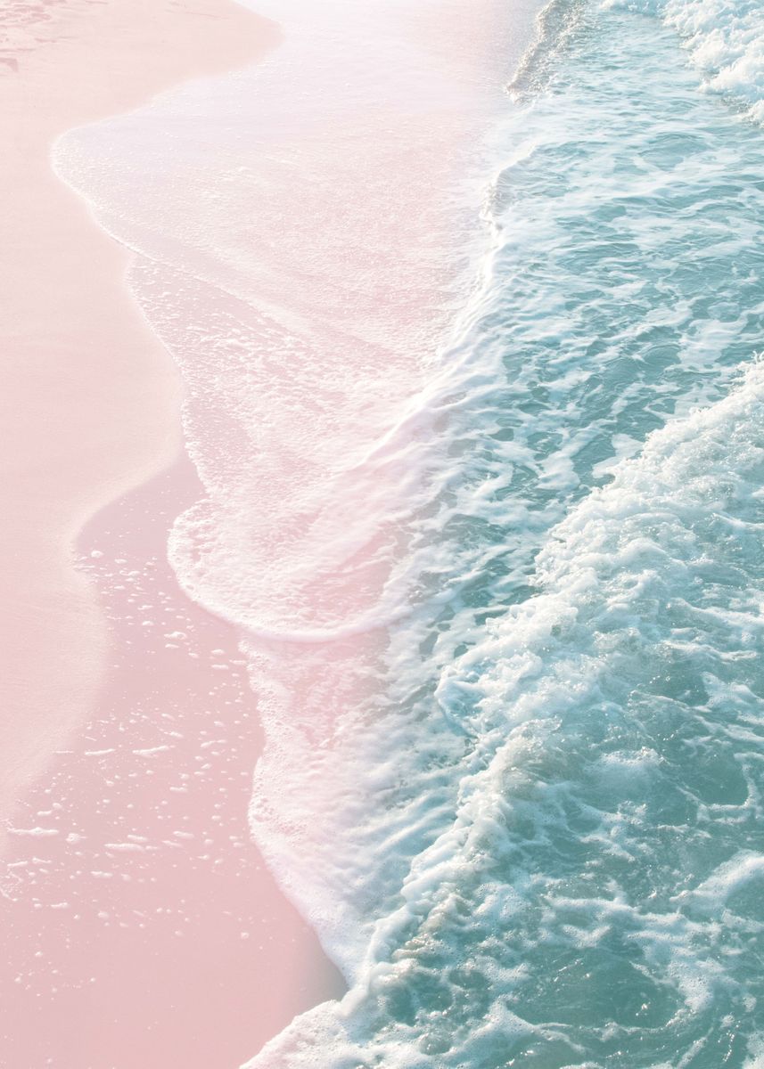 'Soft Teal Blush Ocean 1' Poster by Anita's & Bella's Art | Displate