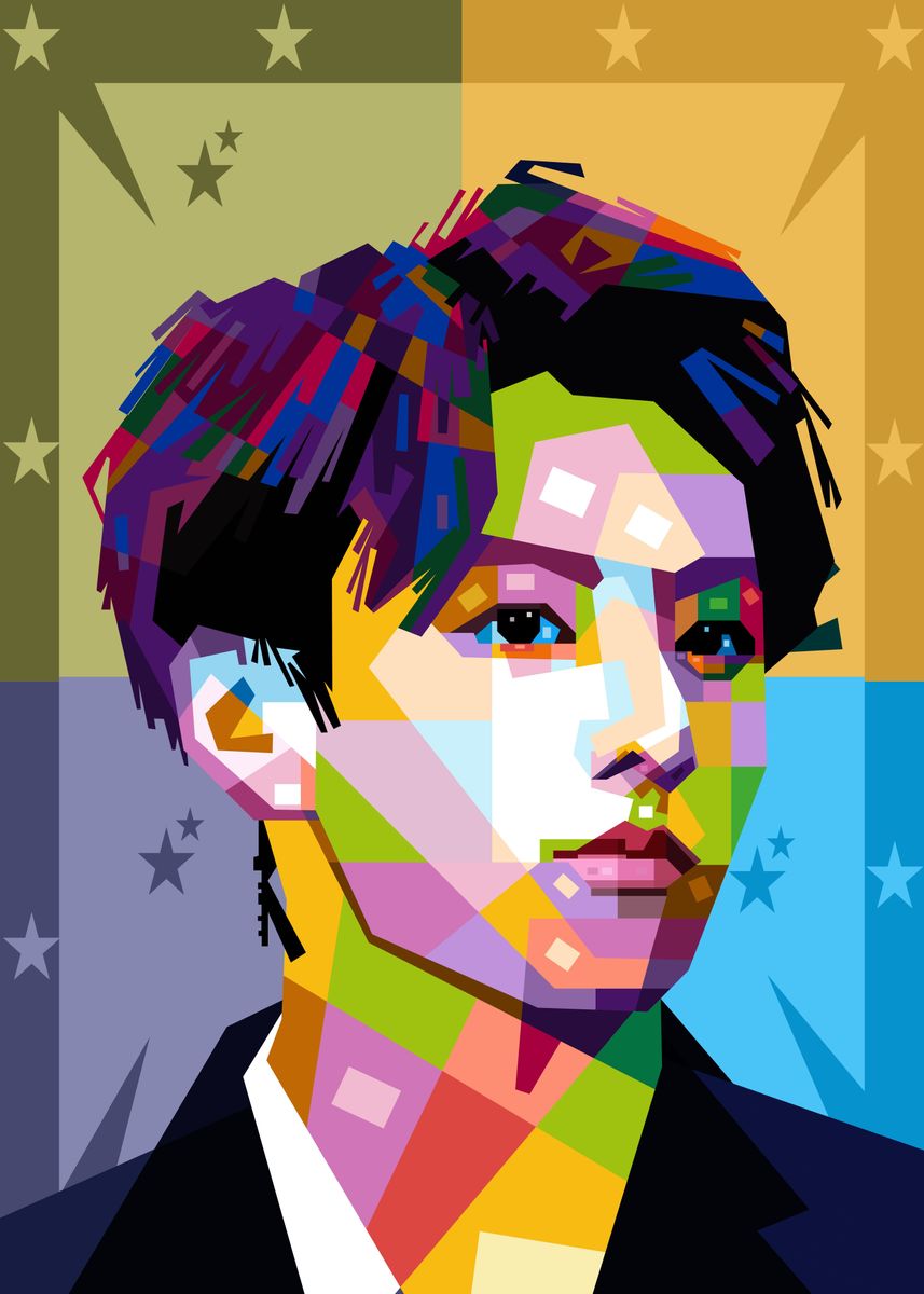 'jungkook BTS' Poster, picture, metal print, paint by baturaja vector ...