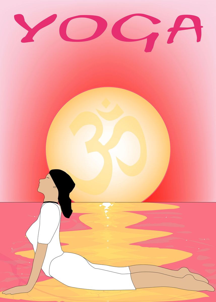 'Yoga Sunrise' Poster, picture, metal print, paint by HomeStead Digital ...