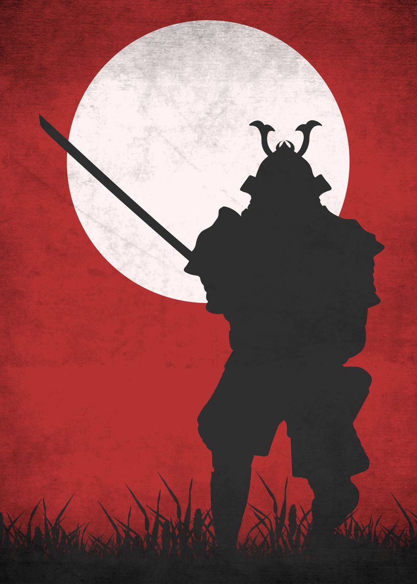 Red samurai. Самурай. Плакат самурая. Японские плакаты Самурай. Самурай арт.
