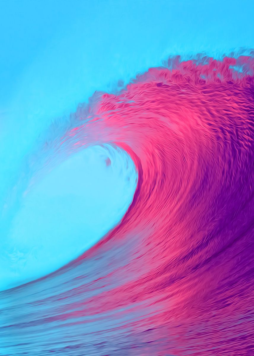 'Pink Wave' Poster, picture, metal print, paint by Wall Art Physical ...