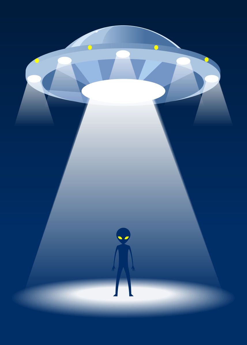 'Alien spaceship' Poster, picture, metal print, paint by Queensy Collin ...