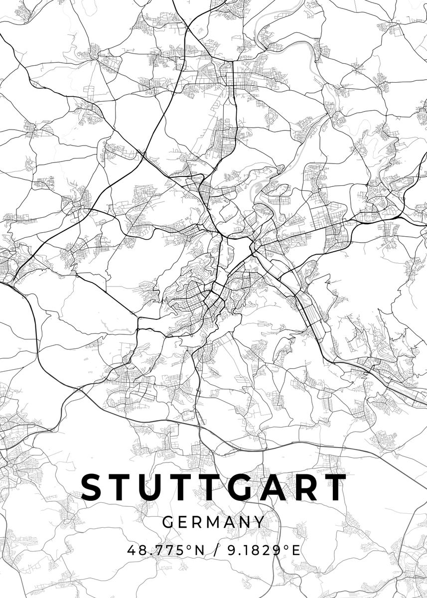 'Stuttgart Germany' Poster, picture, metal print, paint by Conceptual ...