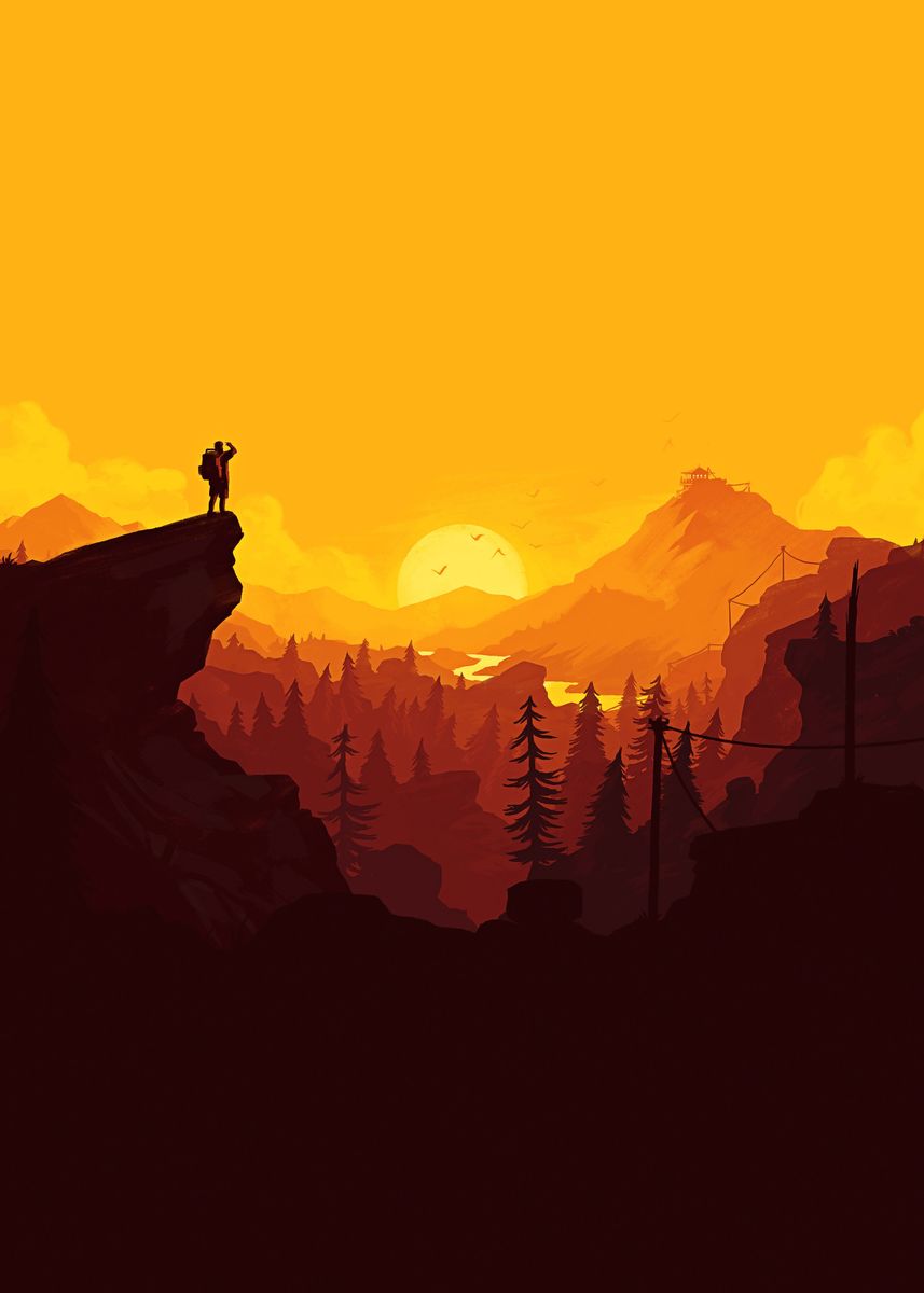 'Firewatch' Poster, picture, metal print, paint by Kunyah | Displate