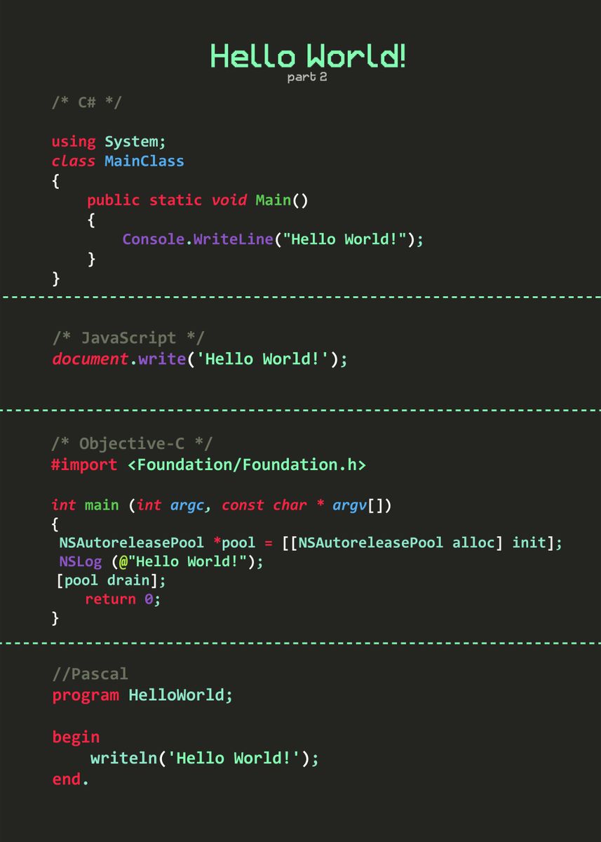 'Hello World 2' Poster, picture, metal print, paint by ProgrammerGirl ...