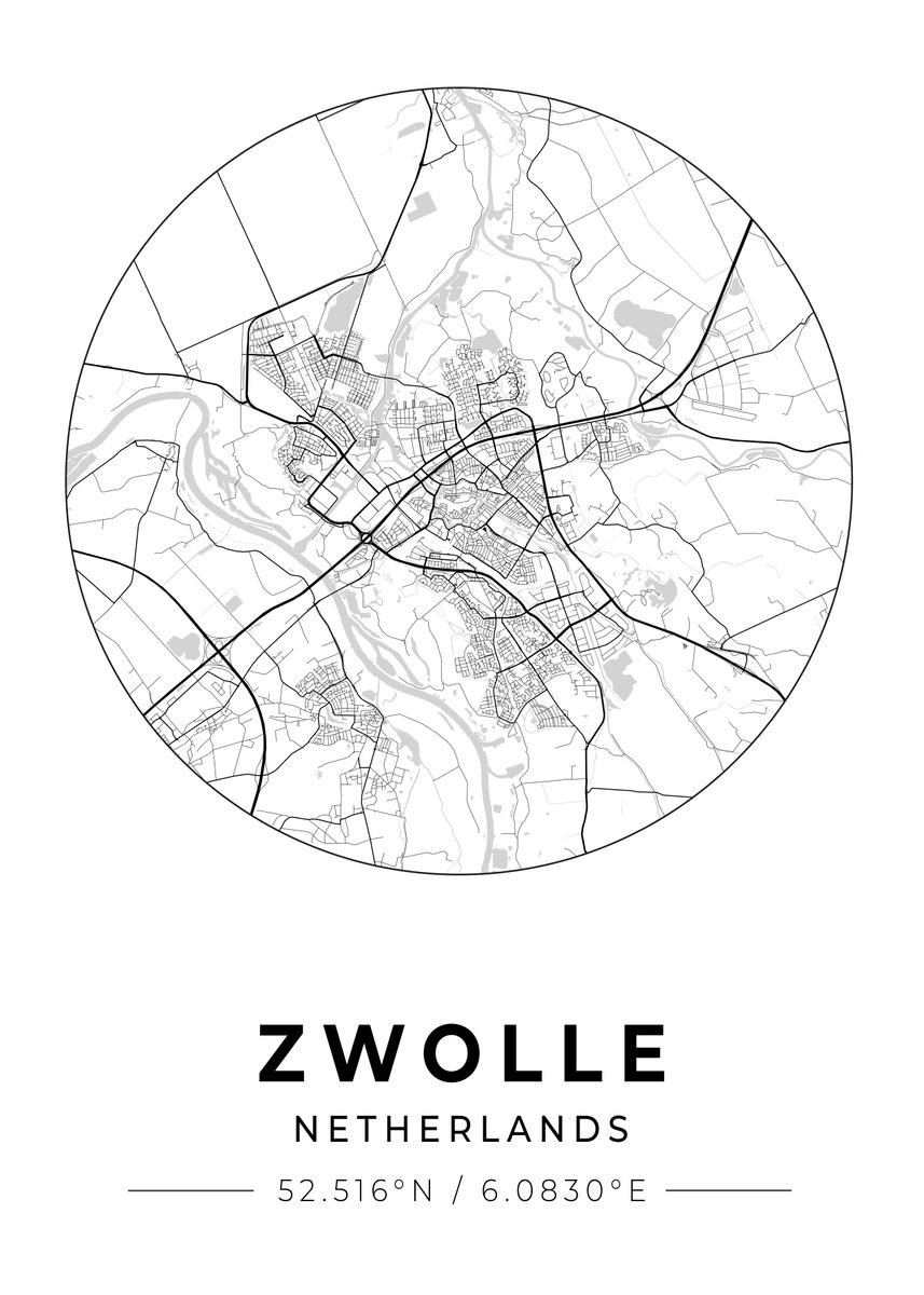 'Zwolle Netherlands' Poster, picture, metal print, paint by Conceptual