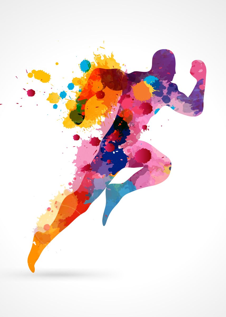 'running athlete' Poster, picture, metal print, paint by Queensy Collin ...