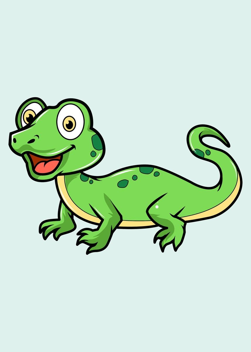 Cartoon Lizard' Poster by Marcel | Displate