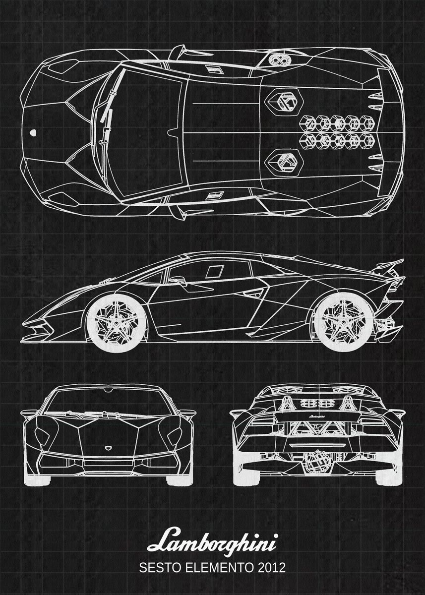 Lamborghini Sesto Elemento' Poster by MICHAEL BRUNS PLATES | Displate