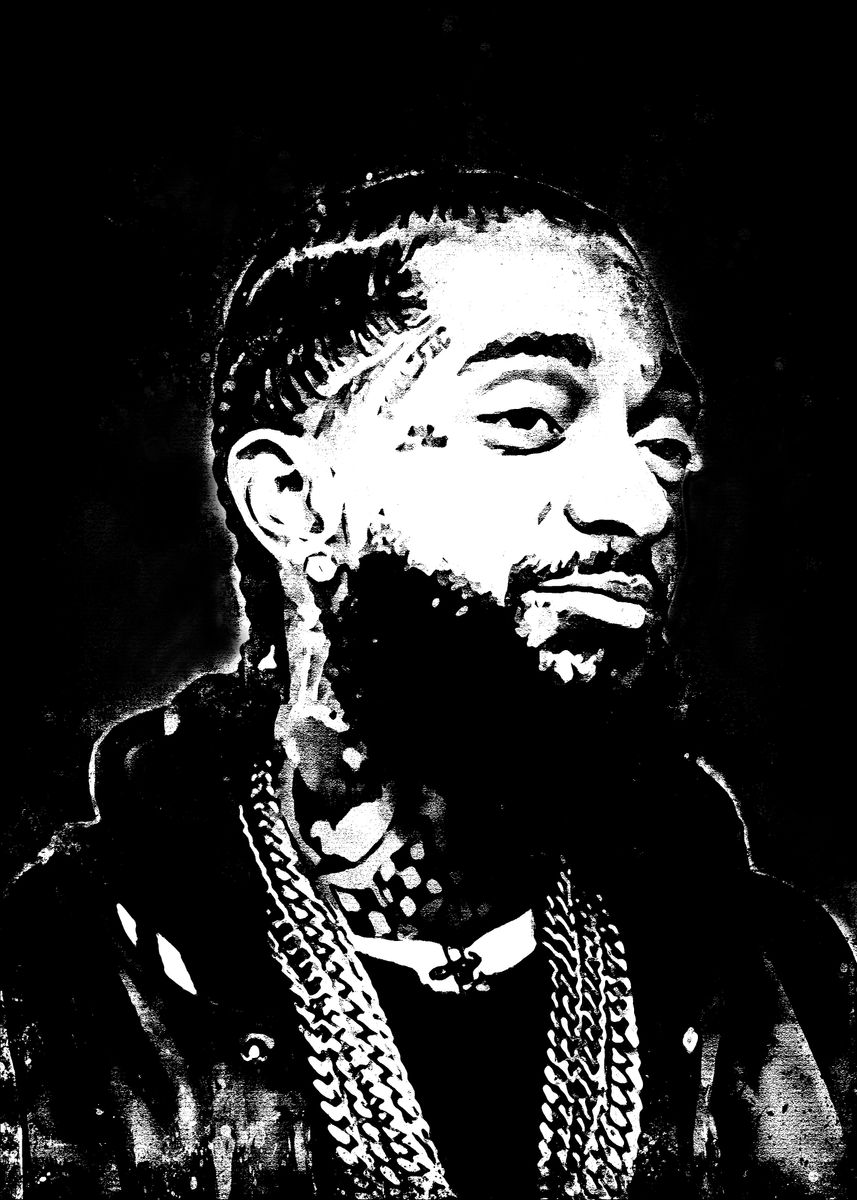 'Nipsey Hussle BW' Poster by Muhammad Irsan | Displate