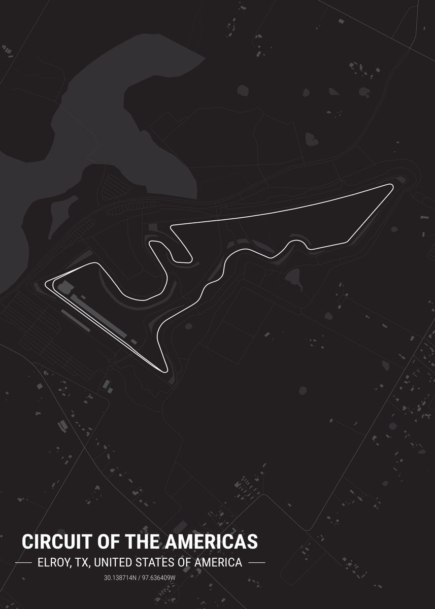 &lsquo;Circuit of the Americas&rsquo; Poster, picture, metal print, paint by