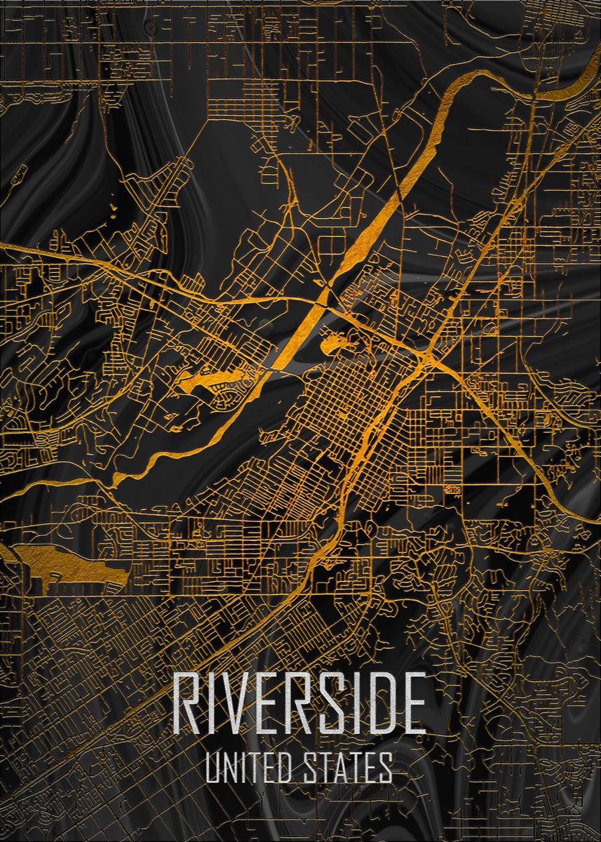 'Riverside United States' Poster, picture, metal print, paint by ...