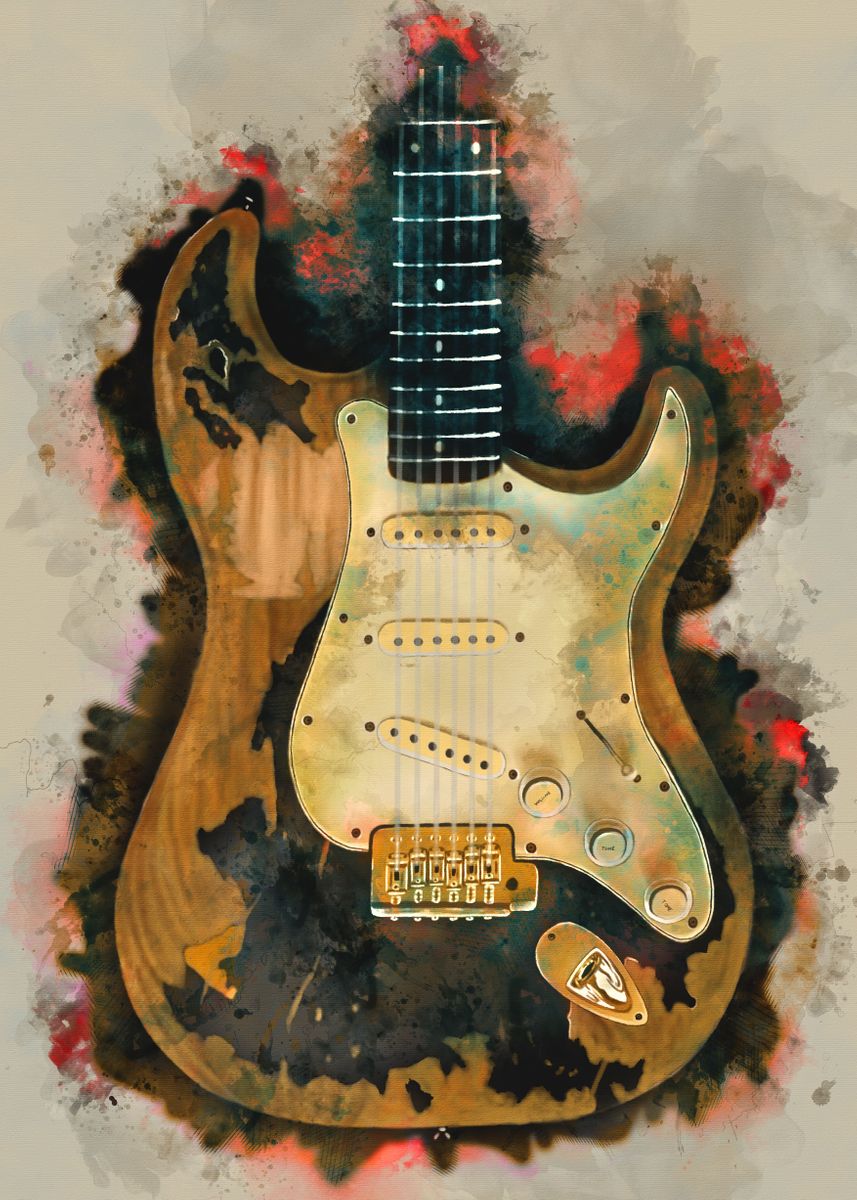 'John Mayer electric guitar' Poster by Abraham Szomor | Displate