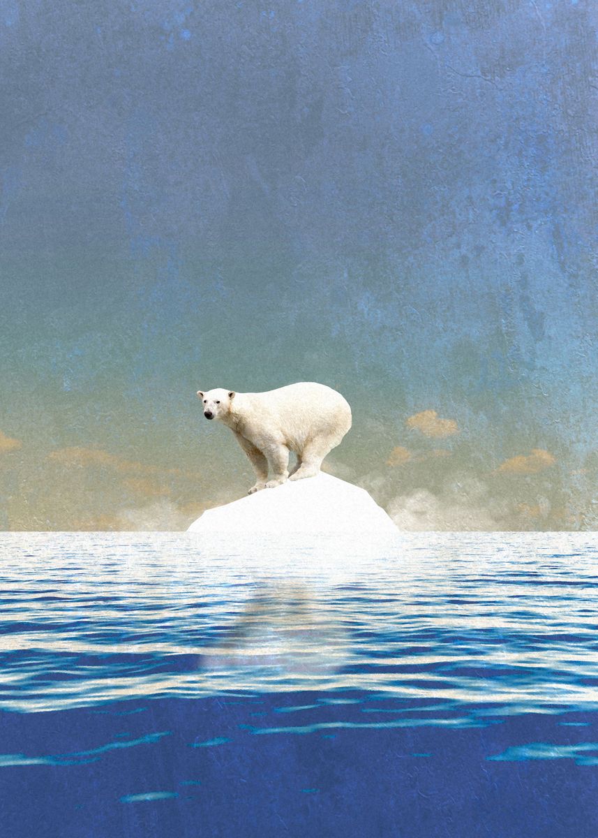 'Climate Change Polar Bear' Poster, picture, metal print, paint by Team ...