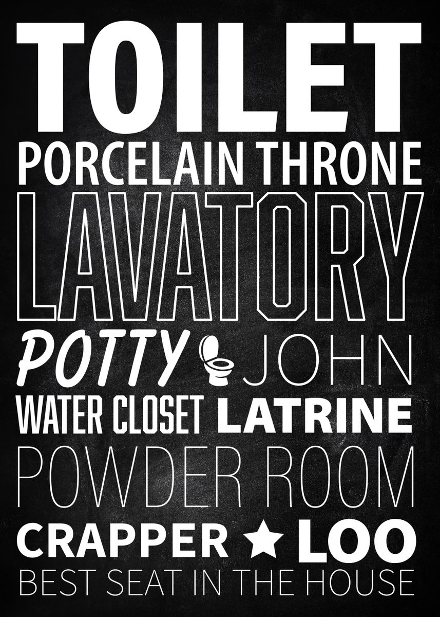 'Toilet Synonyms' Poster by Marmaduke Taylor Displate
