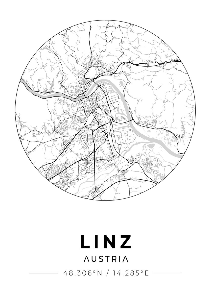 'Linz Austria' Poster, picture, metal print, paint by Conceptual ...