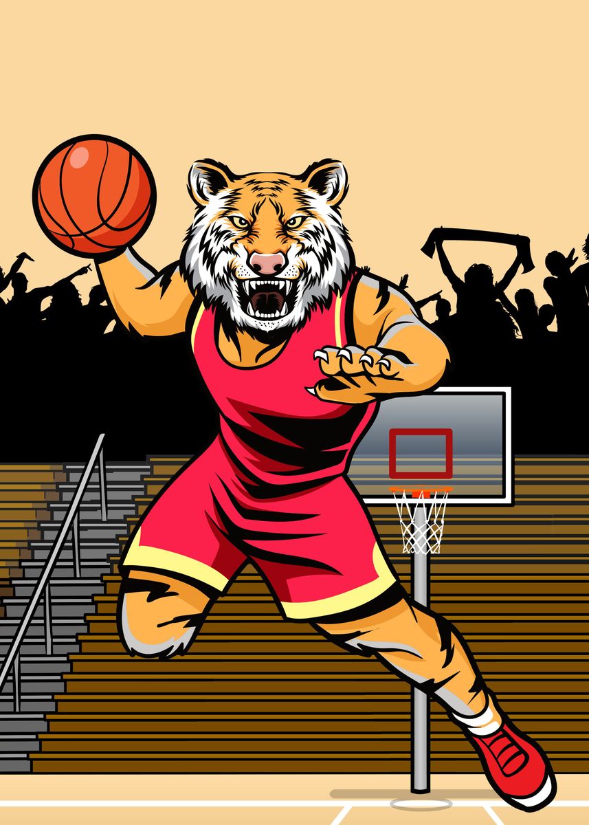 'Tiger Basketball Sport A' Poster, Picture, Metal Print, Paint By ...