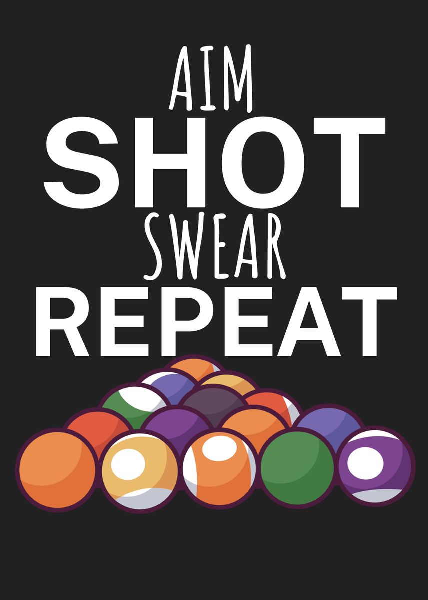 'Pool Billard aim shot ' Poster, picture, metal print, paint by ...