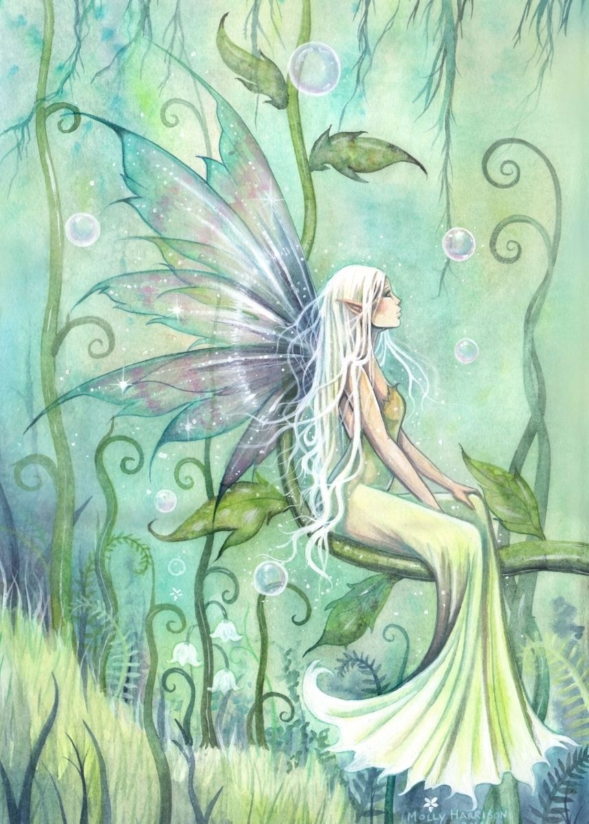 'Meditation Fairy Art' Poster, picture, metal print, paint by Molly ...