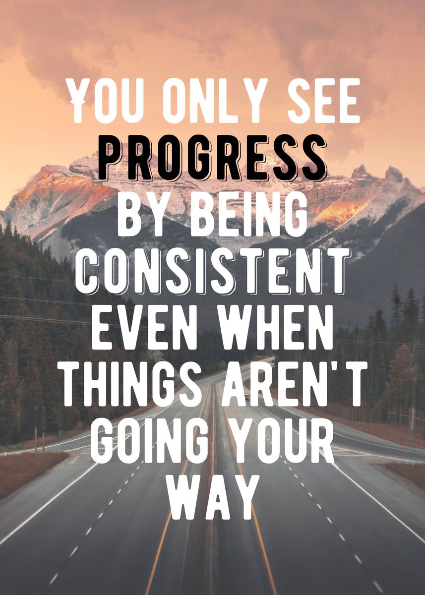 'real Progress Quote' Poster, Picture, Metal Print, Paint By 