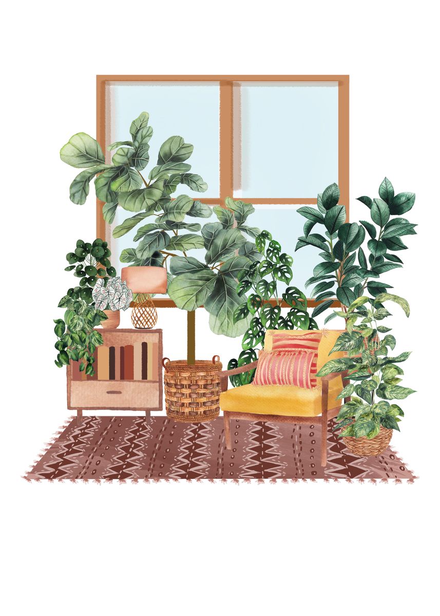 'Interior Plants 5' Poster by Gush Art Studio | Displate